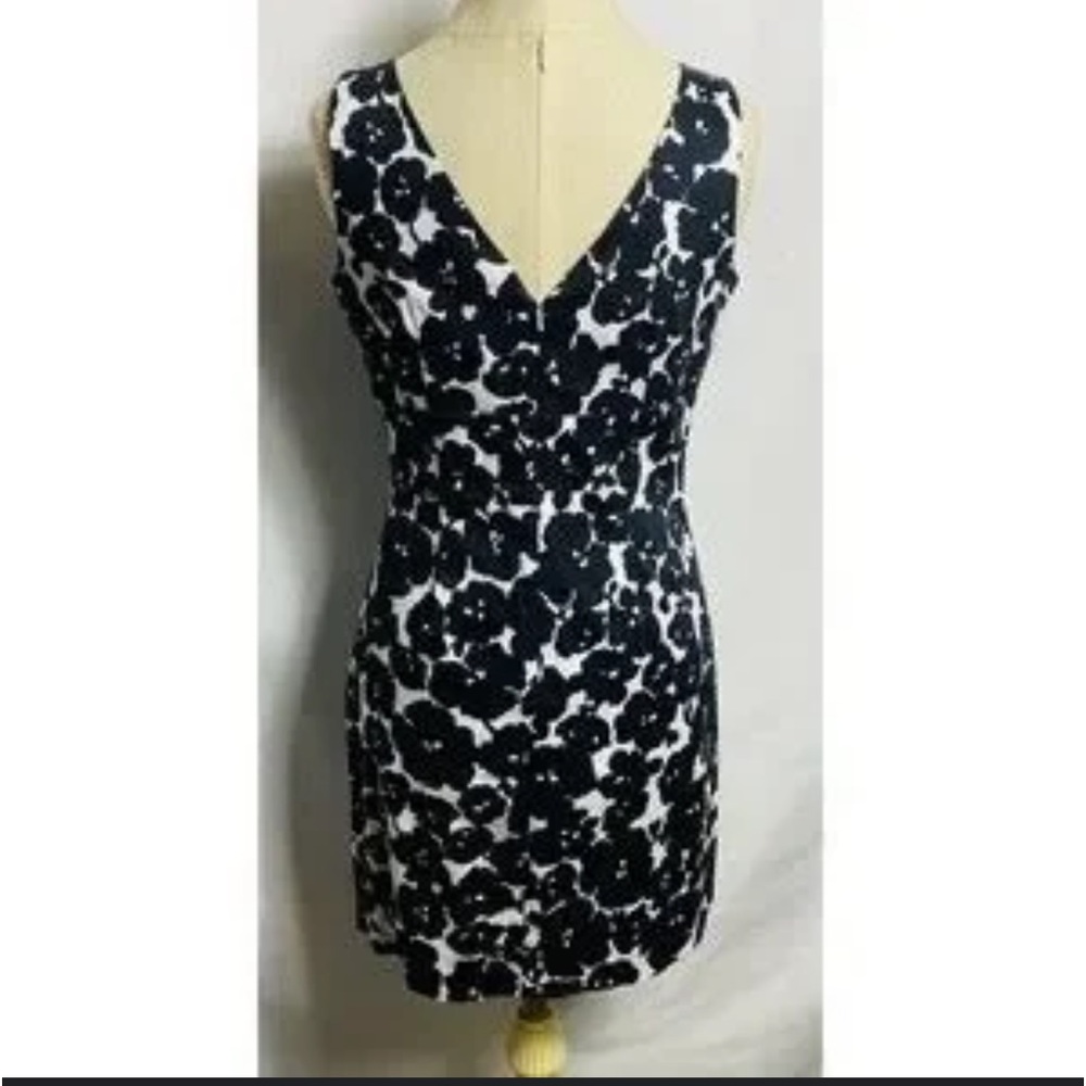 🖤NWOT DONNA RICCO Black and White Tank Dress-V Neckline.